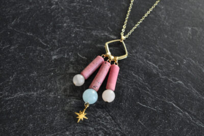 pink turquoise star mystical necklace